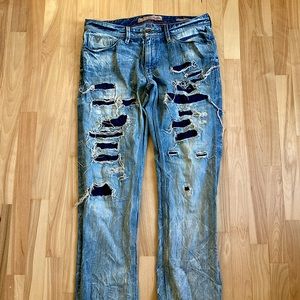 Guess Mens jeans Distressed slim straight